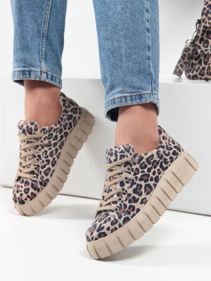 Кеды ED'ART 128.91505'be. бежевый леопард