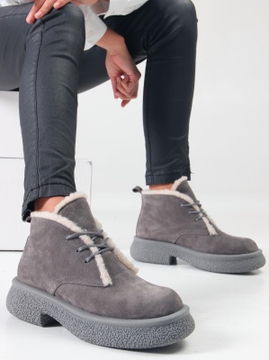 Ботинки ED'ART 308.агата gr. серый замок замша