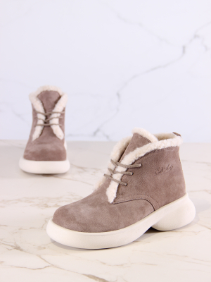 Ботинки замшевые коричневые