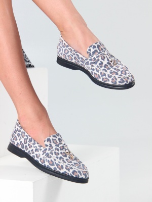 Лоферы туфли ED'ART 170.2614'bl. белый леопард