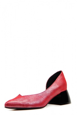 Туфли кожаные красные