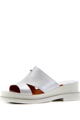 Сабо кожаные белые на платформе