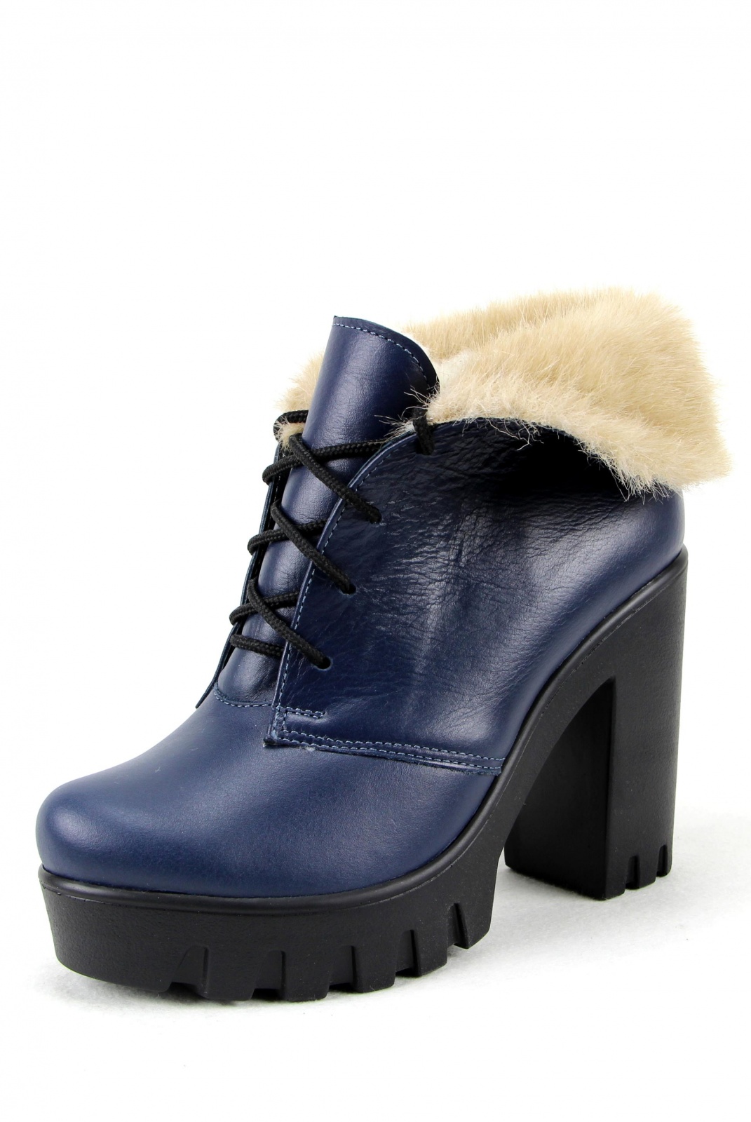 Ботильоны кожаные синие