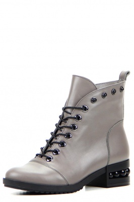 Ботильоны кожаные серые