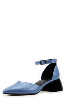 Туфли кожаные голубые