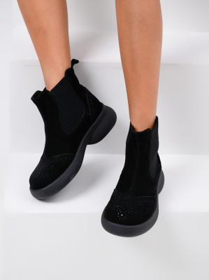 Челси черные натуральная замша