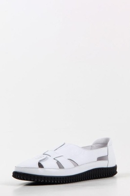 Слипоны кожаные белые