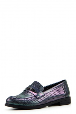 Лоферы кожаные черные с перфорацией