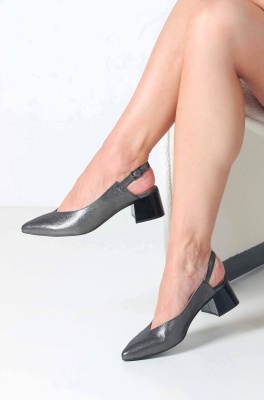 Туфли кожаные серые