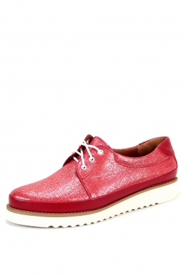 Туфли кожаные красные