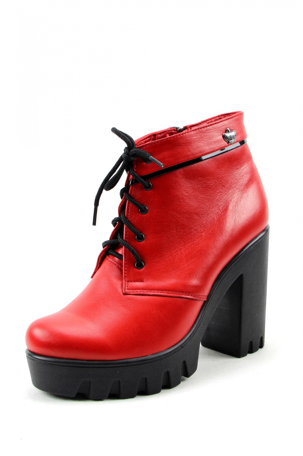 Ботильоны красные кожаные