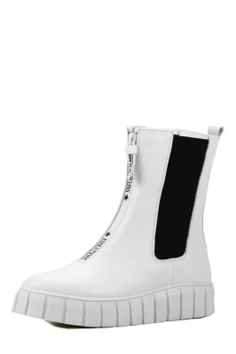 Ботинки кожаные белые