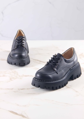 Полуботинки кожаные черные