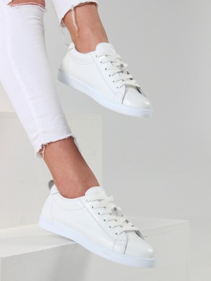 Кеды белые кожаные