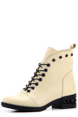 Ботильоны кожаные бежевые