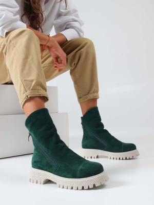 Ботинки ED'ART 233.1541'be. Зеленый замша