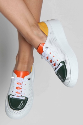 Кеды кожаные с перфорацией