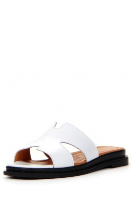 Мюли кожаные белые