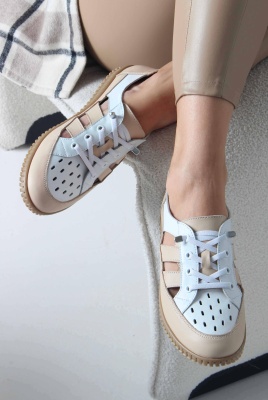 Слипоны ED'ART 165.8000'be. белый-бежевый