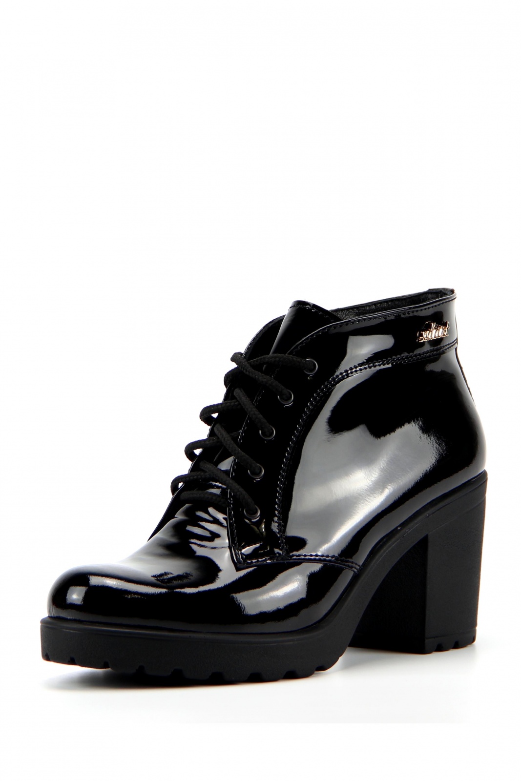 Ботильоны черные из лаковой кожи  