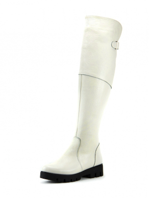 Сапоги кожаные бежевые