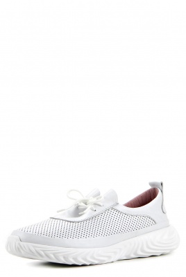 Кроссовки кожаные белые с перфорацией