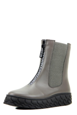 Ботинки кожаные серые