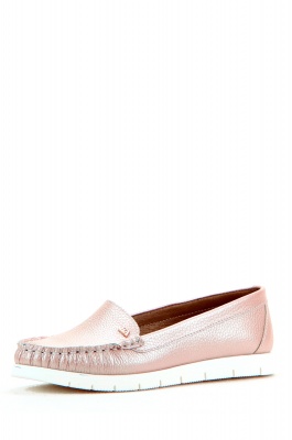Мокасины кожаные розовые
