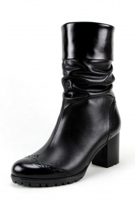 Полусапоги кожаные черные