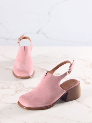 Босоножки замшевые розовые