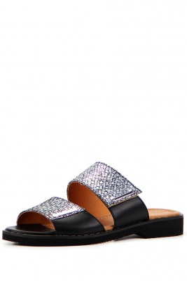 Мюли кожаные серые 