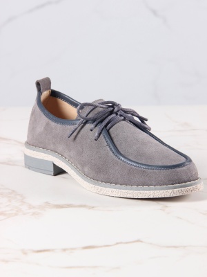 Туфли замшевые серые