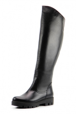 Сапоги кожаные черные