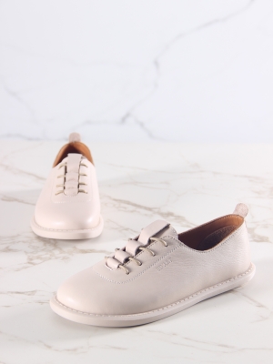 Туфли кожаные бежевые