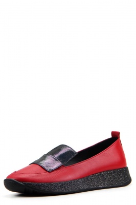 Лоферы кожаные красные