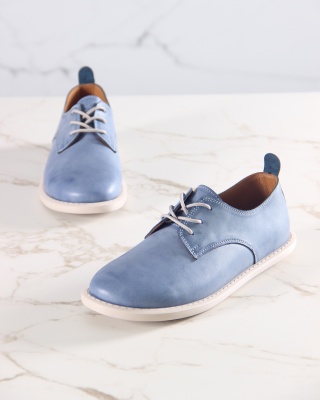 Туфли кожаные синие