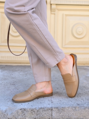 Мюли кожаные коричневые