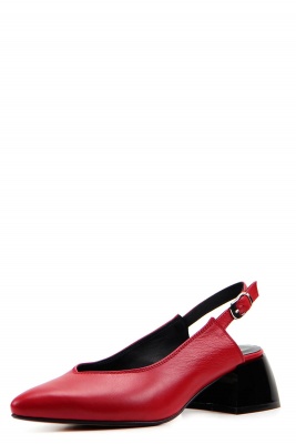 Туфли кожаные красные