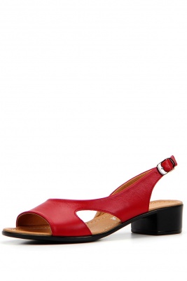 Босоножки кожаные красные
