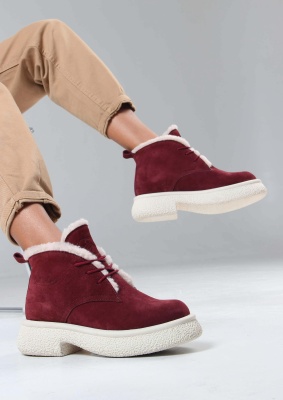 Ботинки ED'ART 308.агата'w. бордo замша з