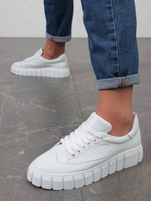 Кеды кожаные белые