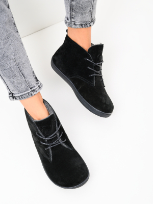 Ботинки босоногие черные натуральная замша