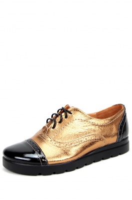 Туфли кожаные золотые