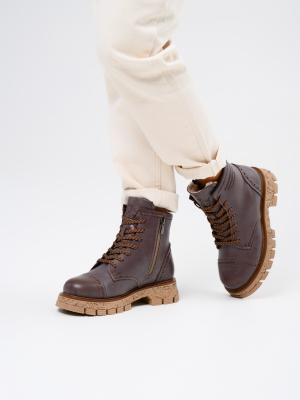 Ботинки ED'ART 319.PODYUM141'br. Вакса коричневая