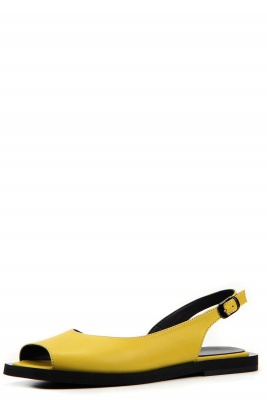 Босоножки кожаные желтые