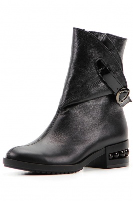 Полусапоги кожаные черные