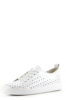 Кеды кожаные белые с перфорацией